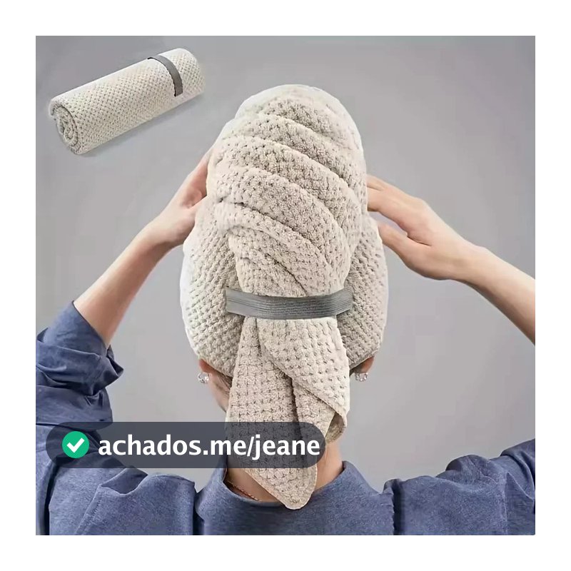 Touca de Secagem para Cabelo Feminino Microfibra Macia Toalha Rápida e Leve