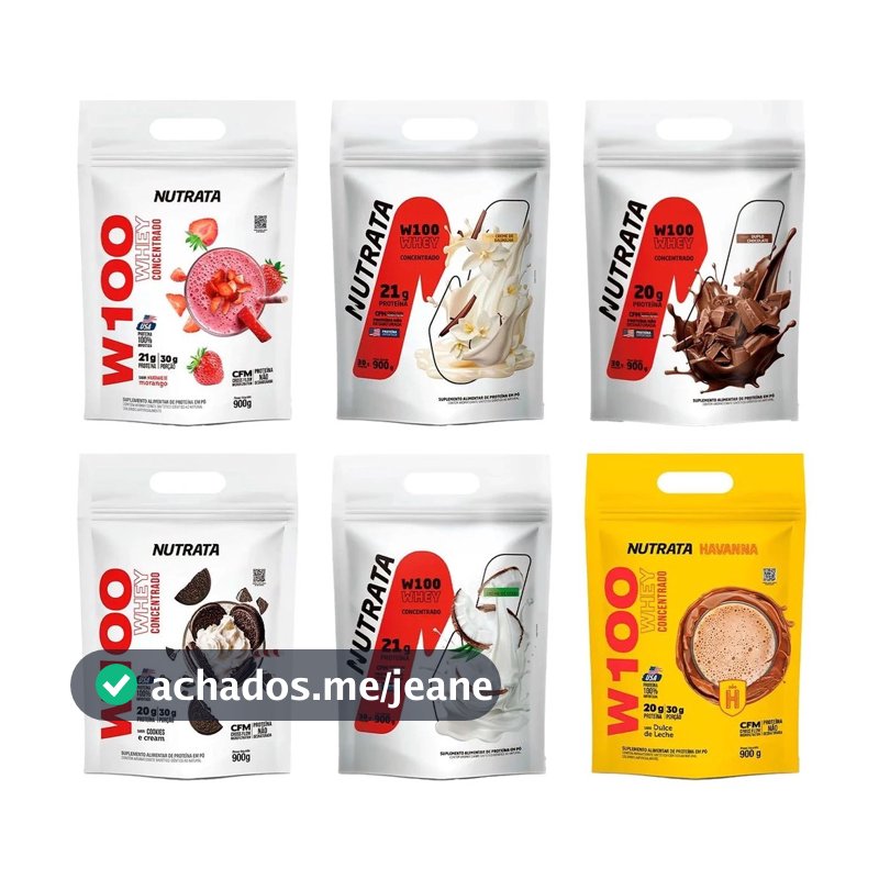 Whey Protein Concentrado 900g W100 Refil  - Nutrata