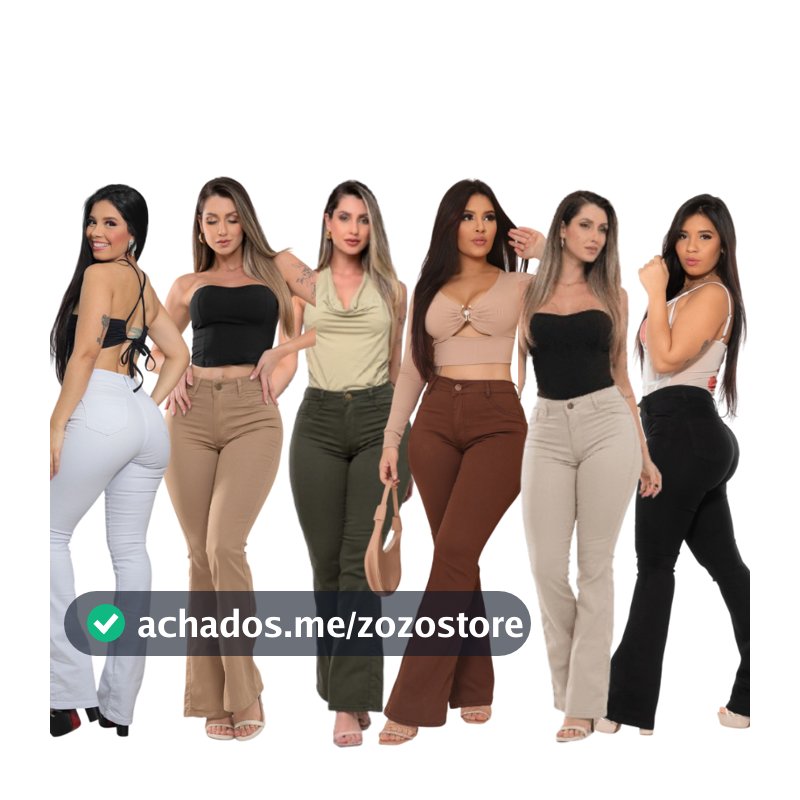 Calça Flare Feminina jeans nas cores bege/caqui/marrom super confortável que se ajusta no corpo