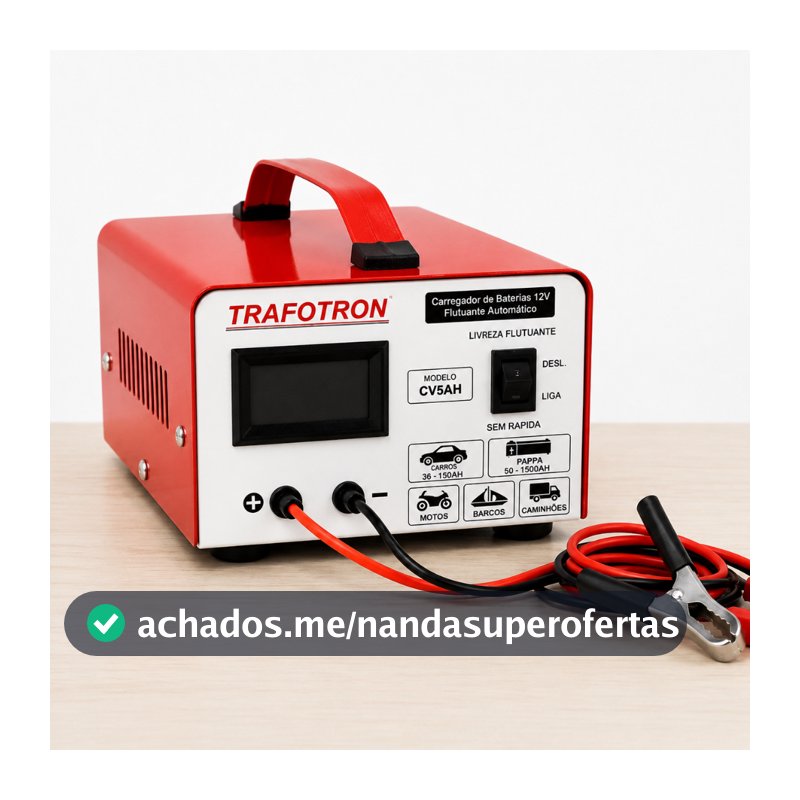 Carregador de Bateria CV5 ah para carro, moto , barco e Jet Sky