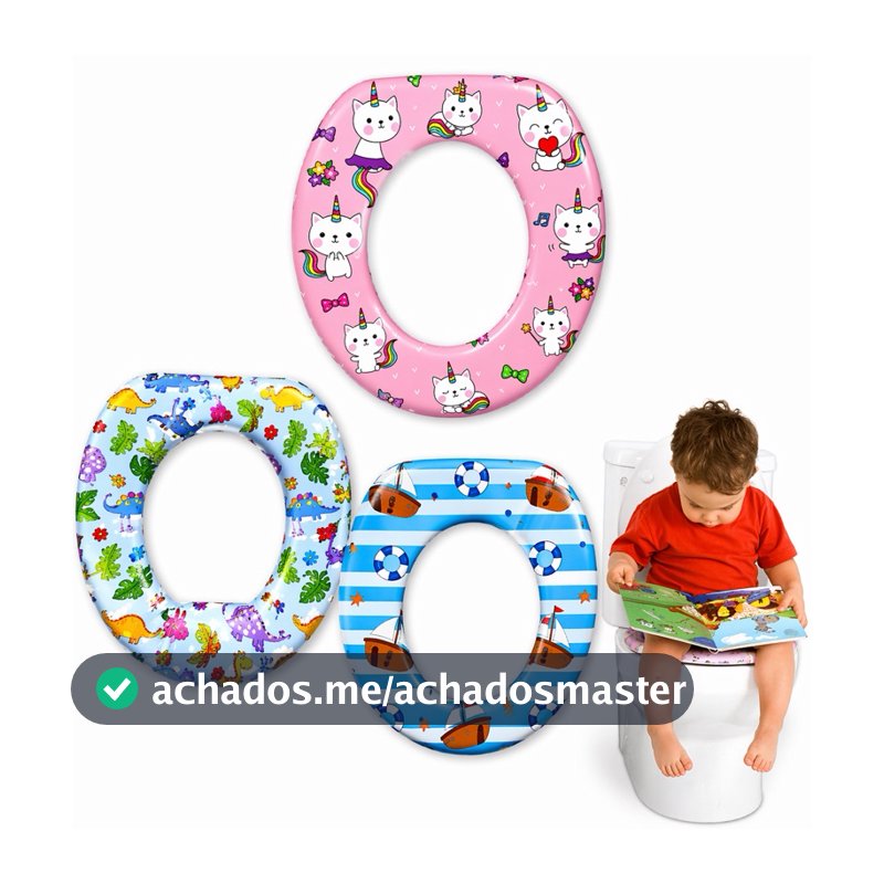 Assento redutor vaso sanitário infantil confortável macio para um desfralde divertido menino menina