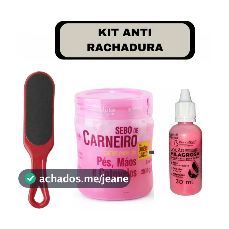 Kit Anti Rachadura nos Pés Com  Gota Milagrosa e Sebo de Carneiro