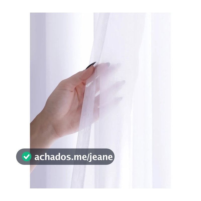 Cortina Voil Transparente Luxo Para Cozinha Quarto Sala Ilhós Cromados Grande