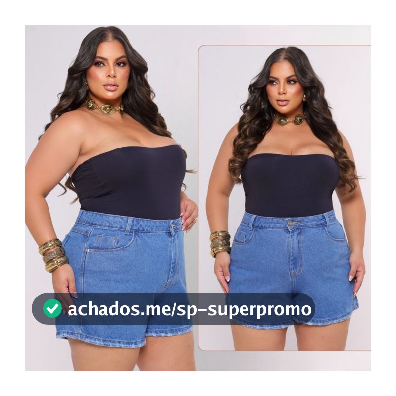 Short Feminino Jeans Plus Size Cintura Alta 100% Algodão Shorts Levanta e Empina Bumbum Moda Maior