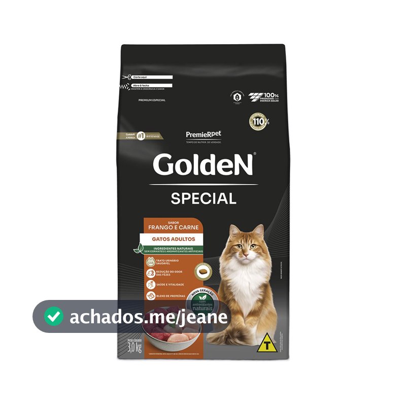 Ração Golden Special Gatos Adultos Frango e Carne 3kg