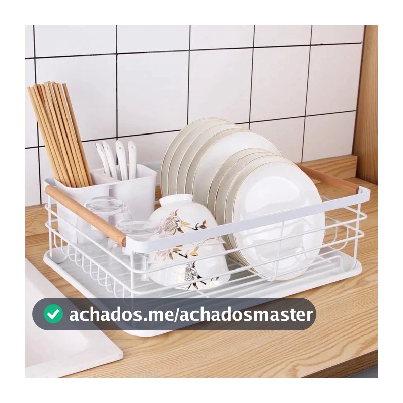 Escorredor de Prato Louca Louça Pratos em cima Pia Cozinha loucas pratos Alça Bambu Bandeja plastico
