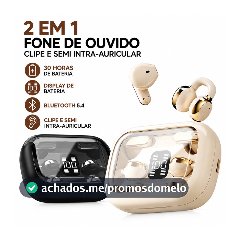 Fone de Ouvido Bluetooth 5.4 Sem Fio TWS Quatro Fones Display LED Redução Ruído Esportivo Pronta Entrega-B3