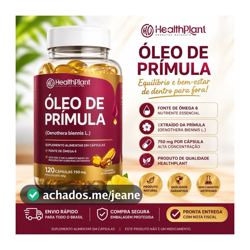 Óleo de Prímula 750 mg – 120 /240 / 360 Cápsulas | HealthPlant