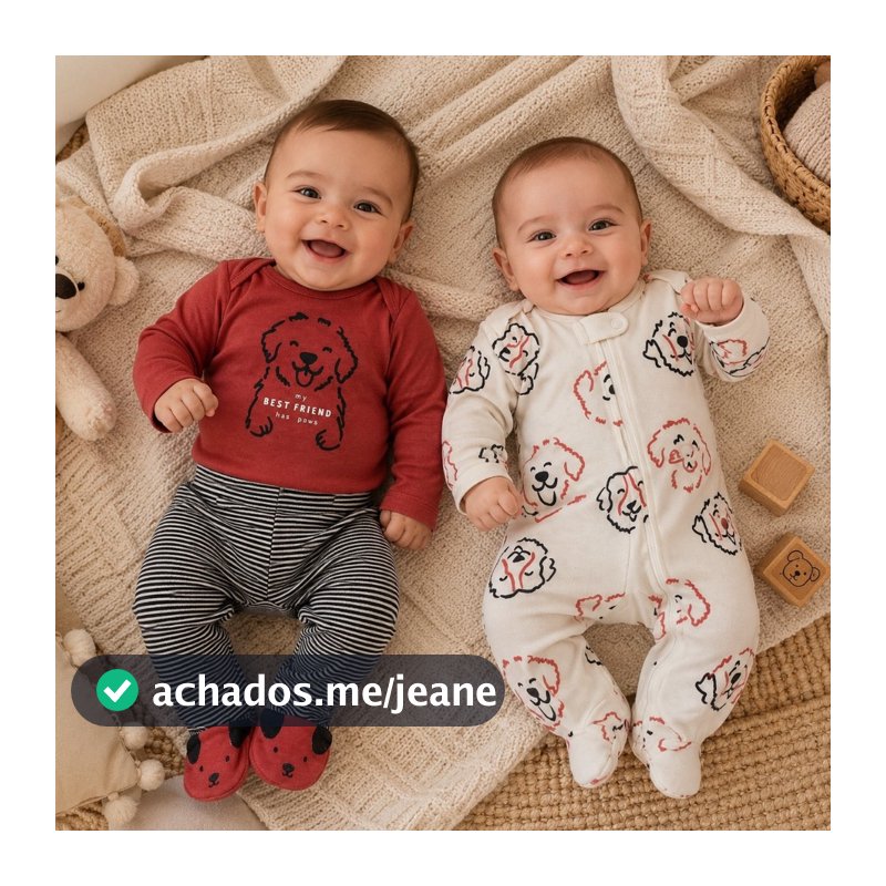 Trio Macacão Body e Calça Bebê Carter's Importado
