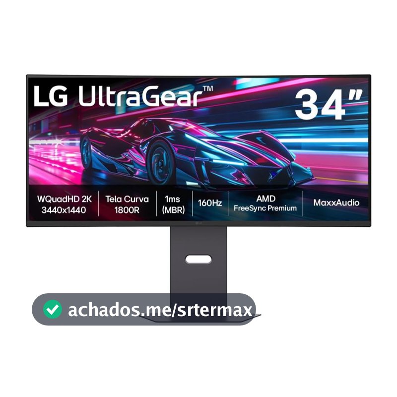 Monitor Gamer LG UltraGear™ Curvo 34" QuadHD 2K UltraWide 160Hz HDR10