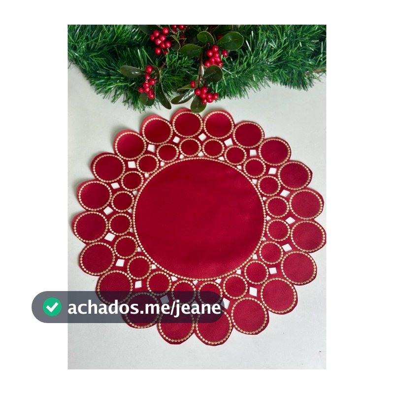 Kit 6 Lugares Jogo Americano Esfera Vermelho Natal Mesa Posta Festiva Elegante Decoração Ceia de Fim de Ano