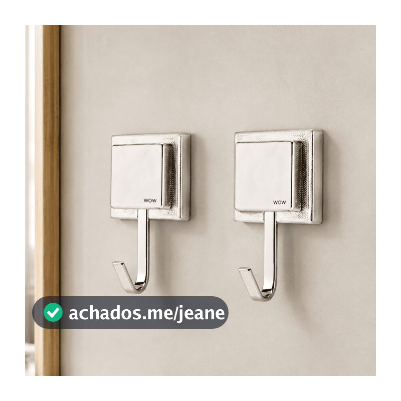 Kit 2 Suporte Porta Toalha De Banho Gancho Prata Fita Dupla Face 3m