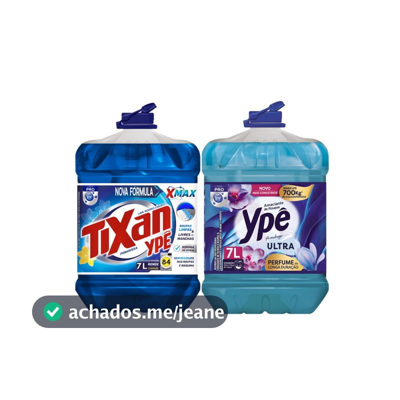 Kit Lava Roupas Tixan Ypê 7L + Amaciante Aconchego 7L Ypê