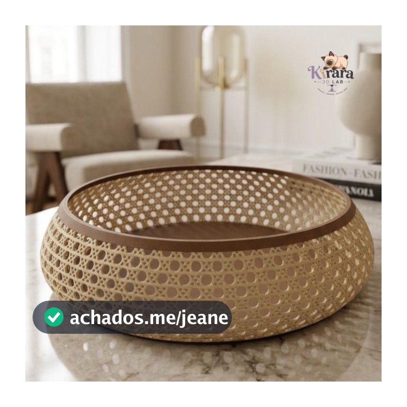 Bandeja/Porta objeto decorativo Rattan – Boho – Decoração sala