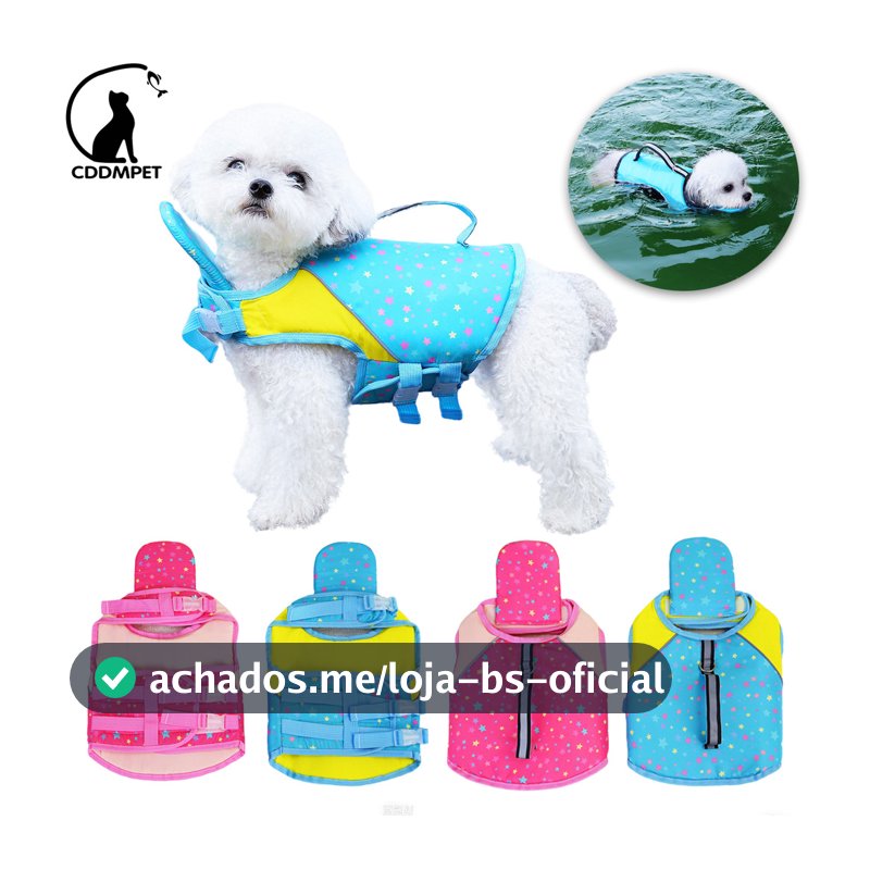 Colete Salva-Vidas Cachorro Para Cães Animais De Estimação Pequenos Grandes Natação Seguro Reflexivo