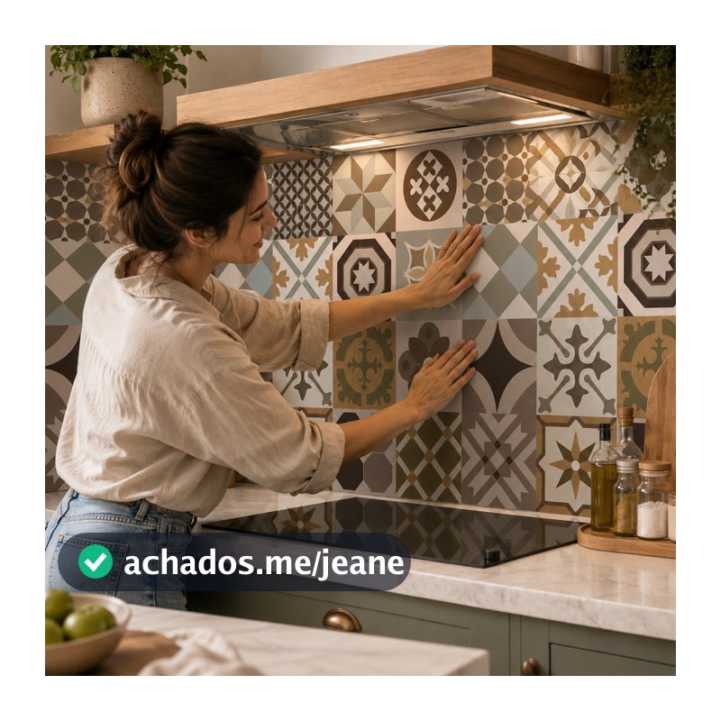 Papel de Parede Cozinha Lavavel Meia Parede Rolo Autocolante Azulejos Revestimento de Parede