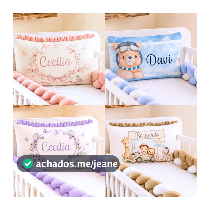 Kit Berço Personalizado Completo Protetor 3 Peças Americano Nacional Mini Berço Menina Menino