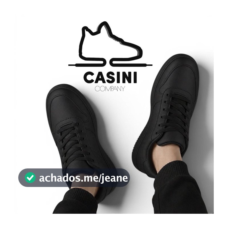 Tênis Preto Masculino Casual Unissex Lançamento