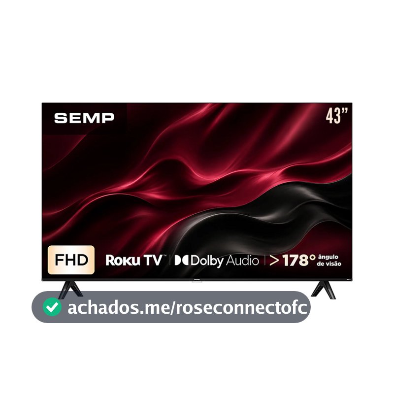 Smart TV Semp 43” 43S42R Full HD Roku TV Dolby Audio Wi-Fi