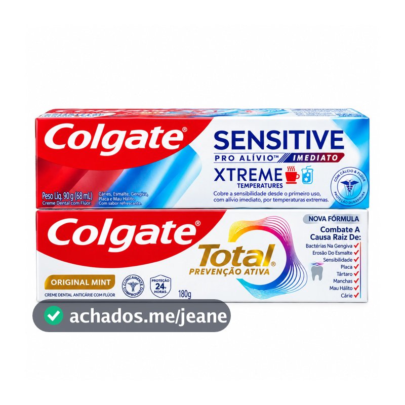 Creme Dental Sensitive Xtreme + Total Prev Ativa Original Mint 90G