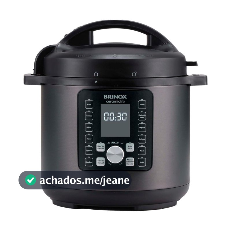 Brinox Panela de Pressão Elétrica Ceramic Life 6 Litros 220v e 127v