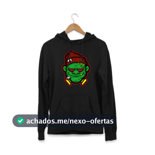 Moletom Masculino Com Capuz, Estampa Ogro De Fone Tecido Premium 100% Algodão