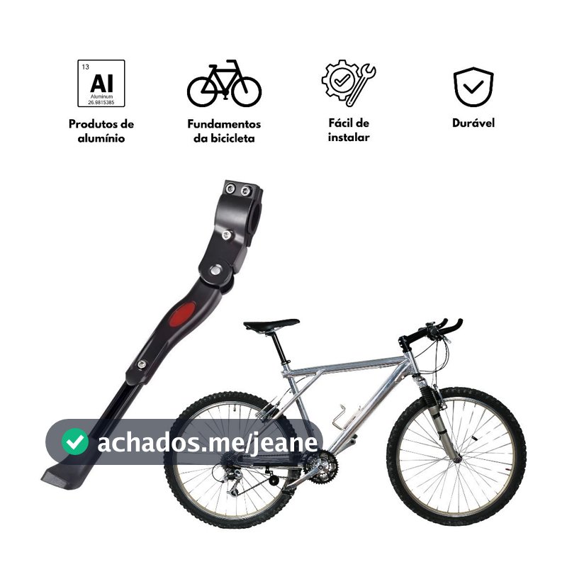Descanso Lateral Pezinho Alumínio De Descanso Para Bicicleta Regulavel Emborracha superlojado