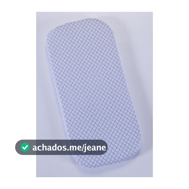 Colchão para carrinho moisés Cinza Coméia - Colchonete oval para carrinho Cinza Tricoline 100% Algodao