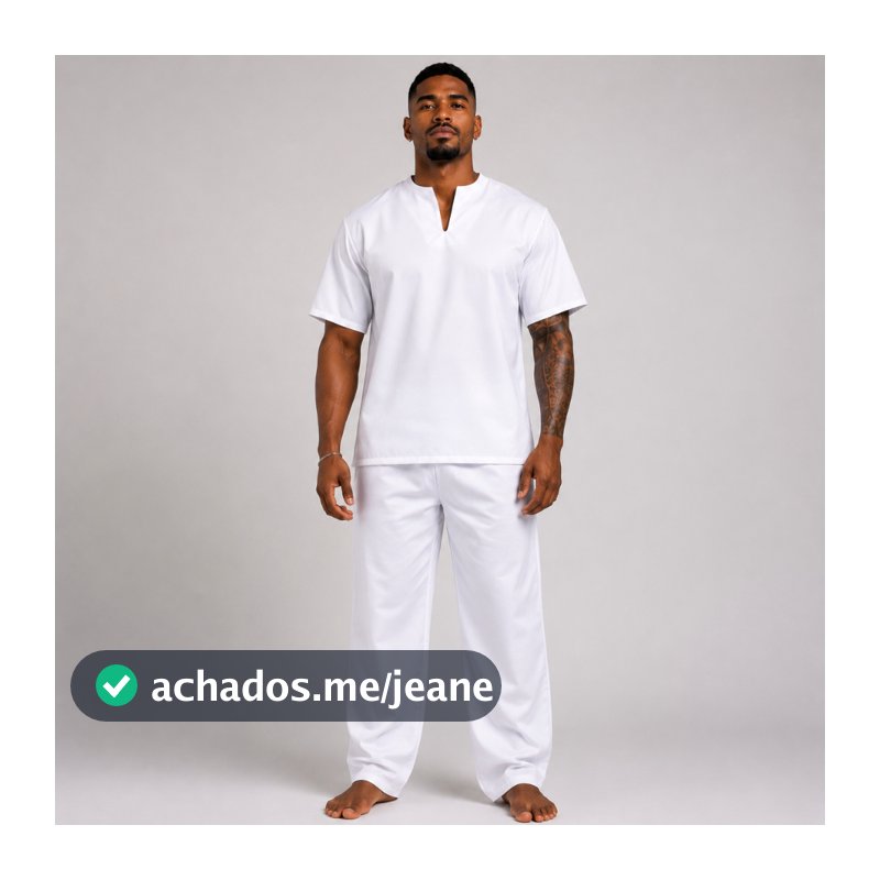 Roupa Umbanda Candomblé Conjunto Masculino Oxford 2 Peças Umbanda E Candomblé Roupa De Ração Premium