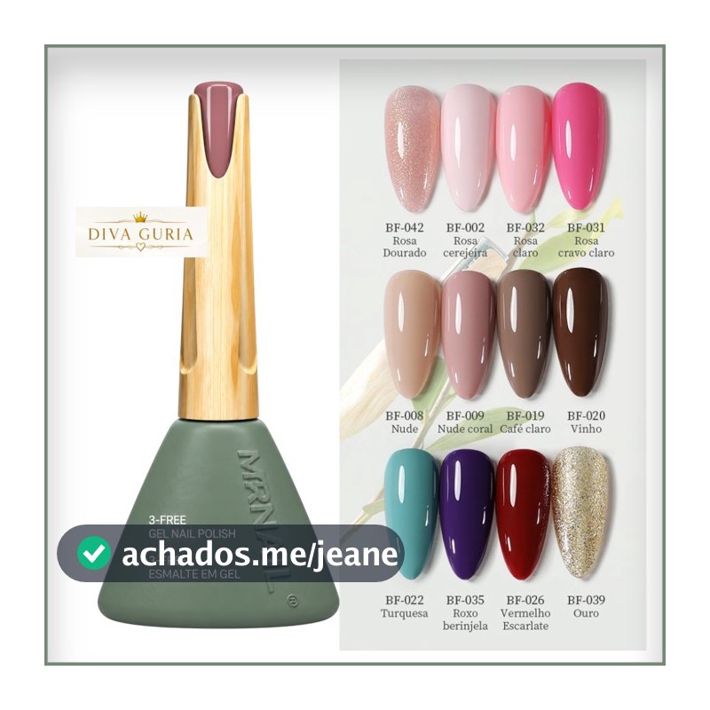 Esmalte Gel MR Nail Vegano 3-Free Alta Pigmentação UV LED Tampa de Bambu