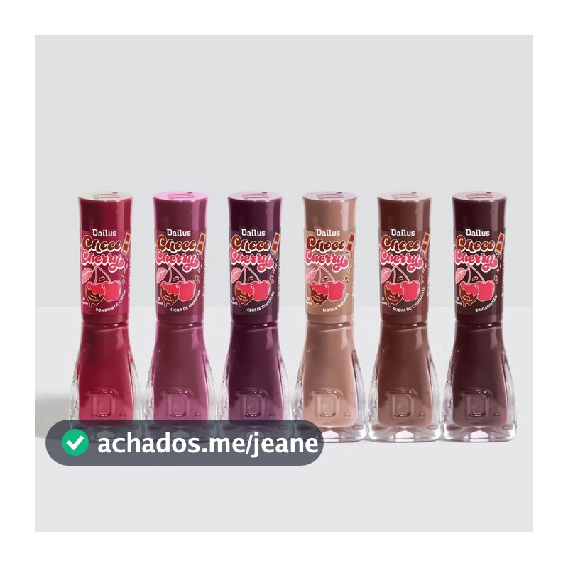 Dailus Choco Cherry Kit 6 Esmalte Cremoso Coleção Nova 8ml