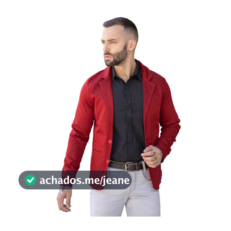 Blazer Slim Fit Masculino Esporte Fino/Moderno/Traje Esporte Fino/Blazer Slim Vermelho