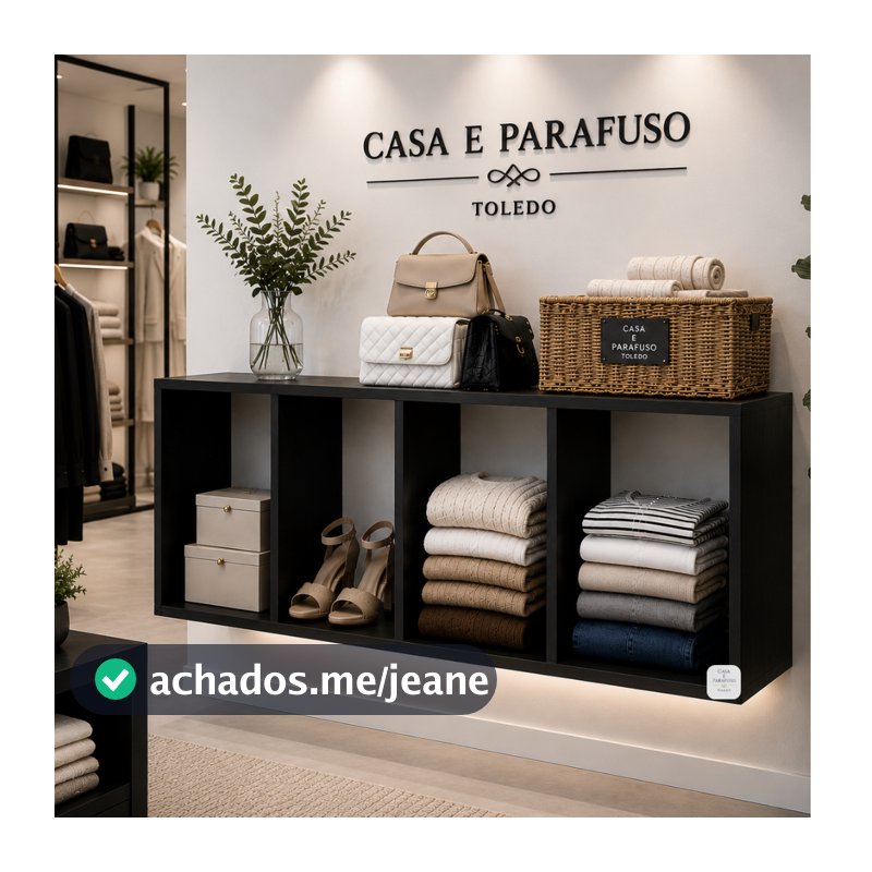 Closet Suspenso 115cm Organizador De Roupas Nicho Parede Moderno 70