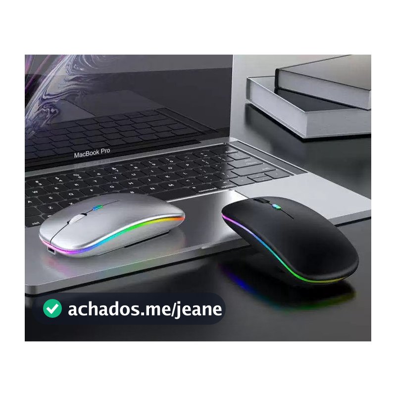 Mouse Sem Fio Recarregável Wireless Led Rgb Ergonômico Novo