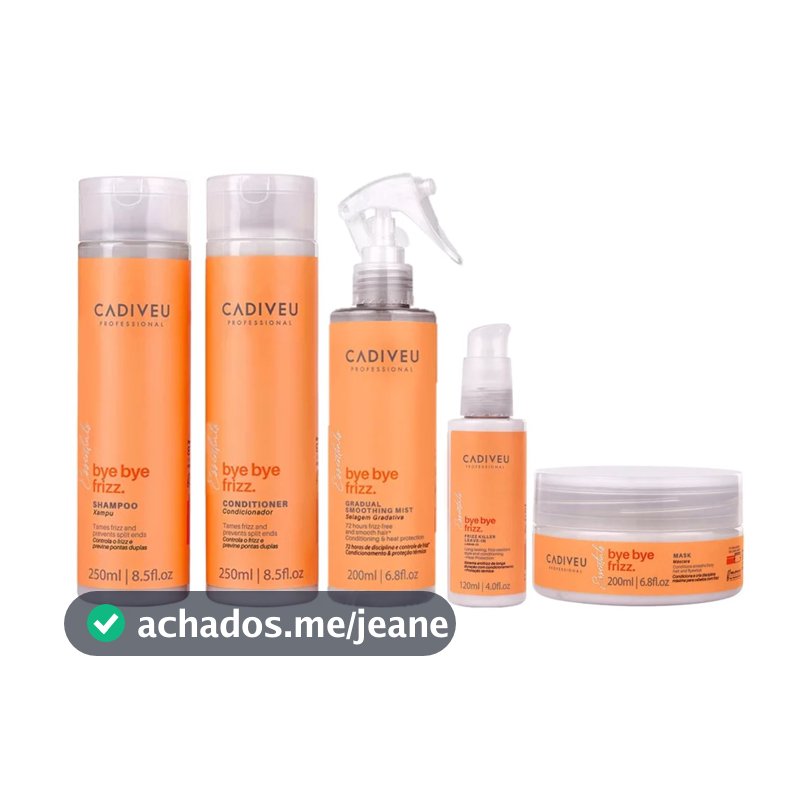 Cadiveu Kit Completo Bye Bye Frizz Sh + Cond + Masc + Fluído e Leave-in