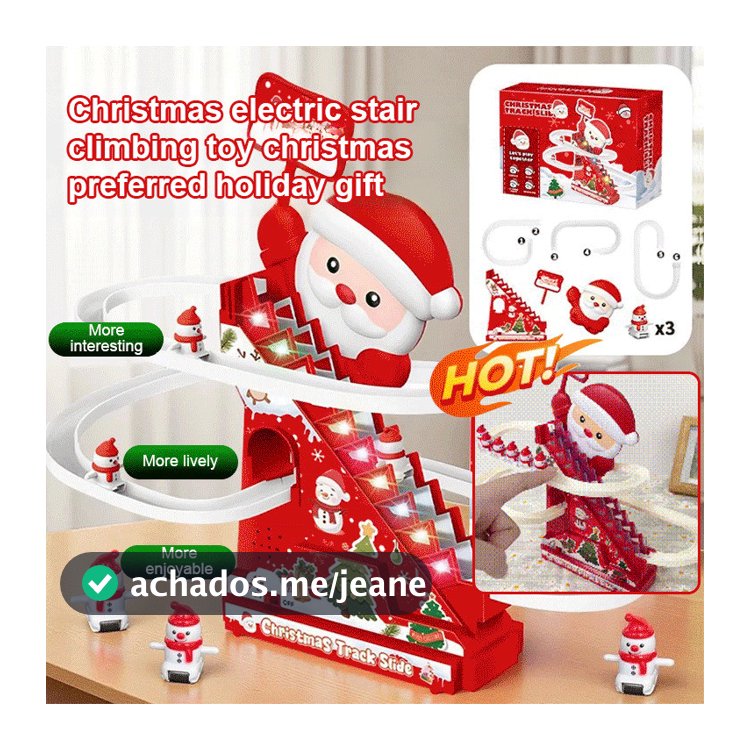 Brinquedo de escalada com Papai Noel, decoração natalina elétrica, única e fantástica.