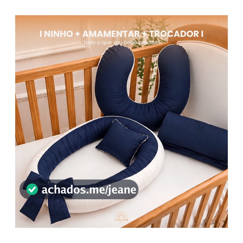 KIT BEBÊ NINHO REDUTOR + ALMOFADA AMAMENTAÇÃO + TROCADOR PORTÁTIL DE BEBE CORES LISAS
