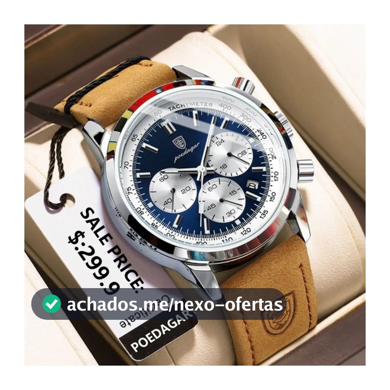POEDAGAR Relógio Masculino Casual Esportivo Para Homens Relógio De Quartzo De Couro Negócios Moda Relógios De Pulso Impermeável Luminoso Data Cronógrafo Relógios Masculinos De Alta Qualidade
