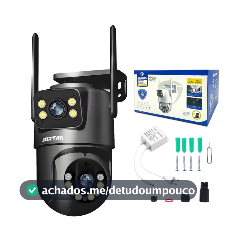 Câmera Vigilância WiFi 4MP Dupla Lente Detecção Inteligente Áudio 2 Vias