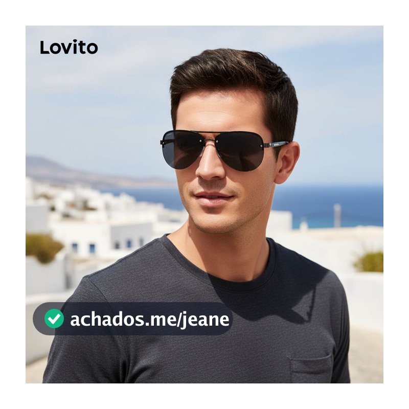 Lovito Óculos De Sol Simples Básico Feminino LFA01008 (Preto)