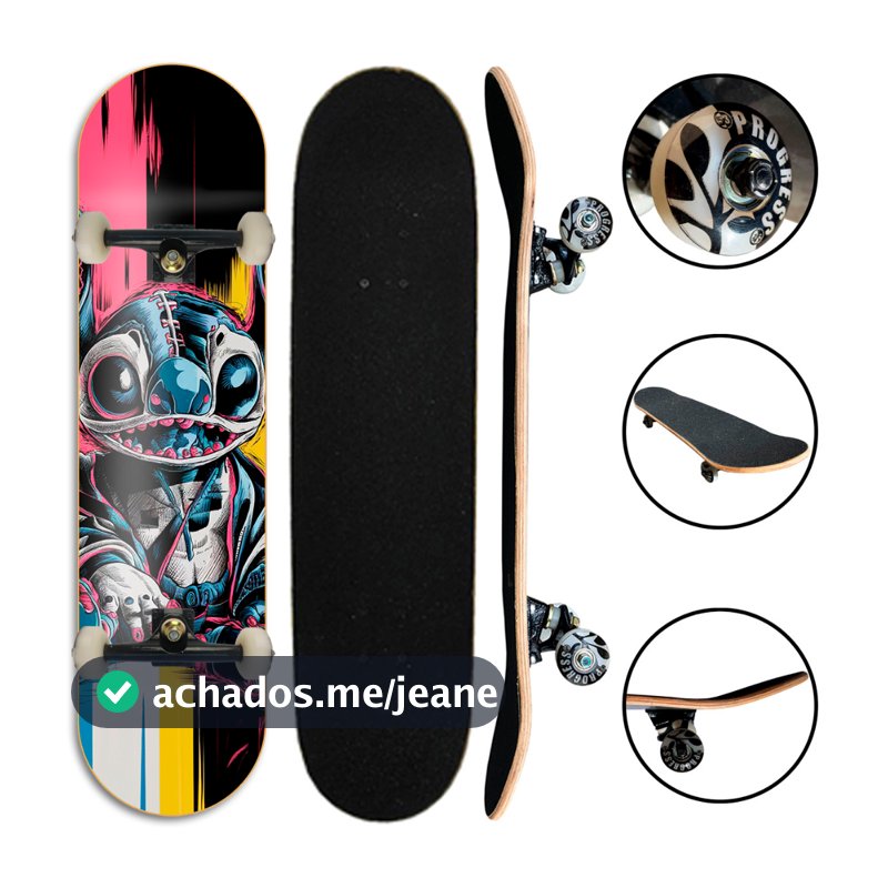 Skate Iniciante completo pronto para andar para crianças e adultos até 100kg