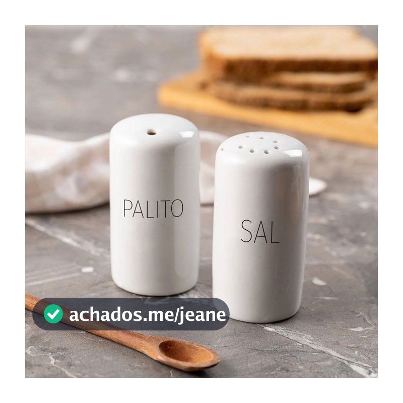 Conjunto Saleiro e paliteiro de mesa Decorado