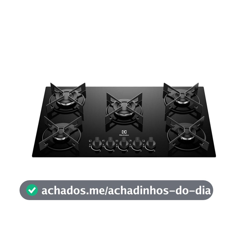 Cooktop 5 Bocas a Gás Electrolux Mesa de Vidro Efficient Grade de Aço Fosco (KE5GR)