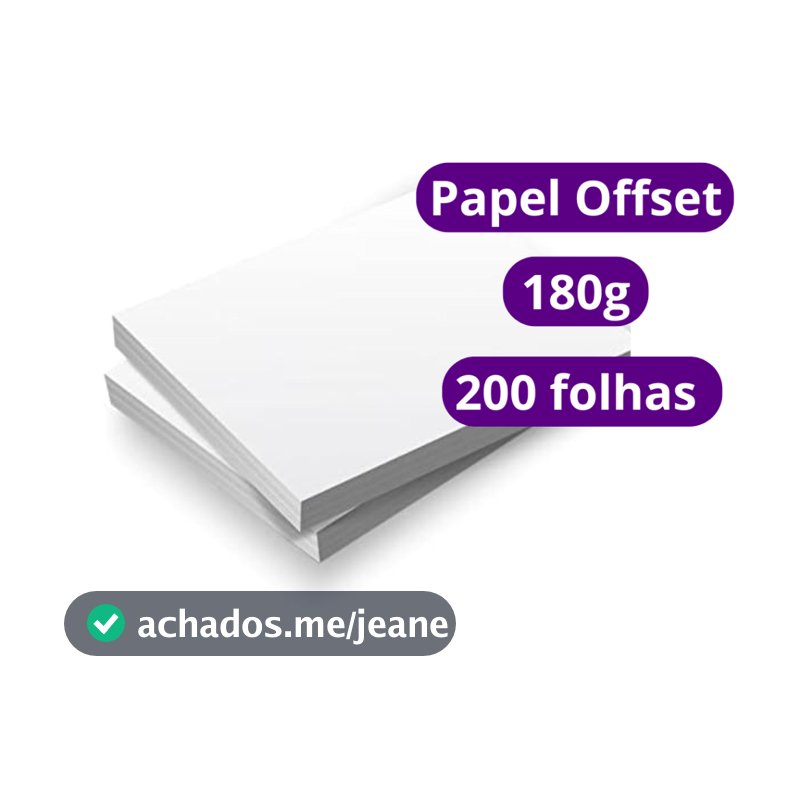 Papel Offset Opaline Liso 180g Branco Diplomata Kit 200, 100 ou 50 Folhas Masterprint