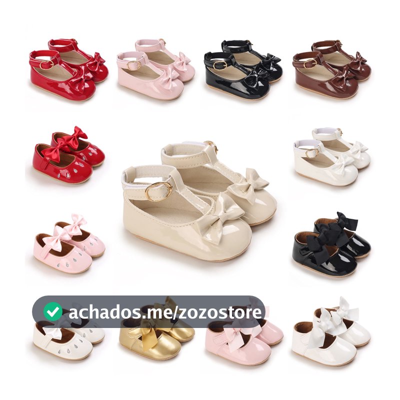2022 Moda PU Sapatos De Couro Bebê Princesa Recém Nascido Meninas Mocassins Borracha Sola Prewalker Antiderrapante Verão Primeiro Andadores