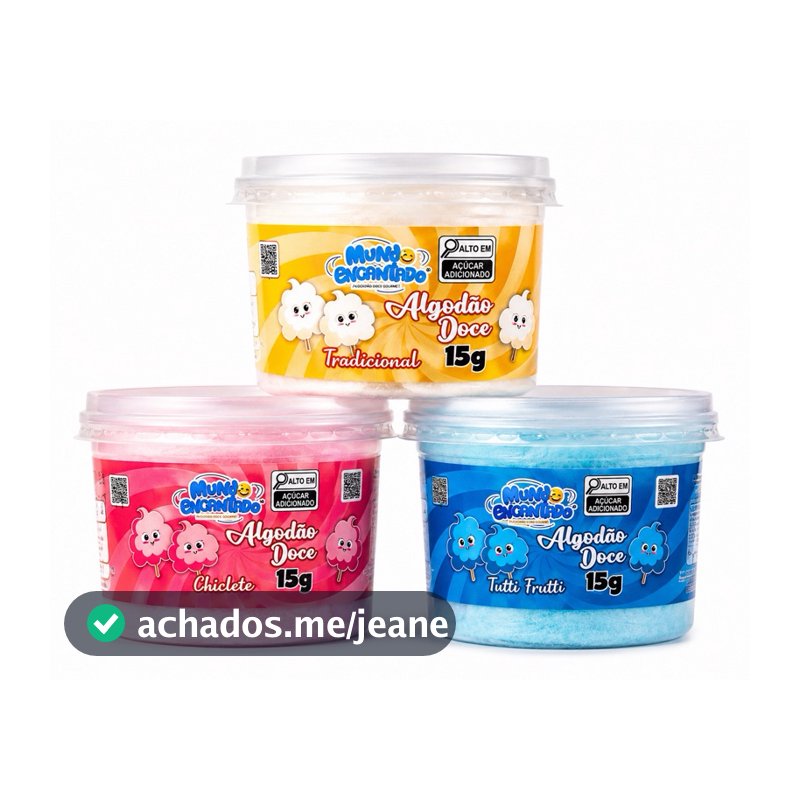 kit de 15und Algodão Doce Diversos Sabores Para festas  Lembrancinhas  Eventos 360dias de Validade