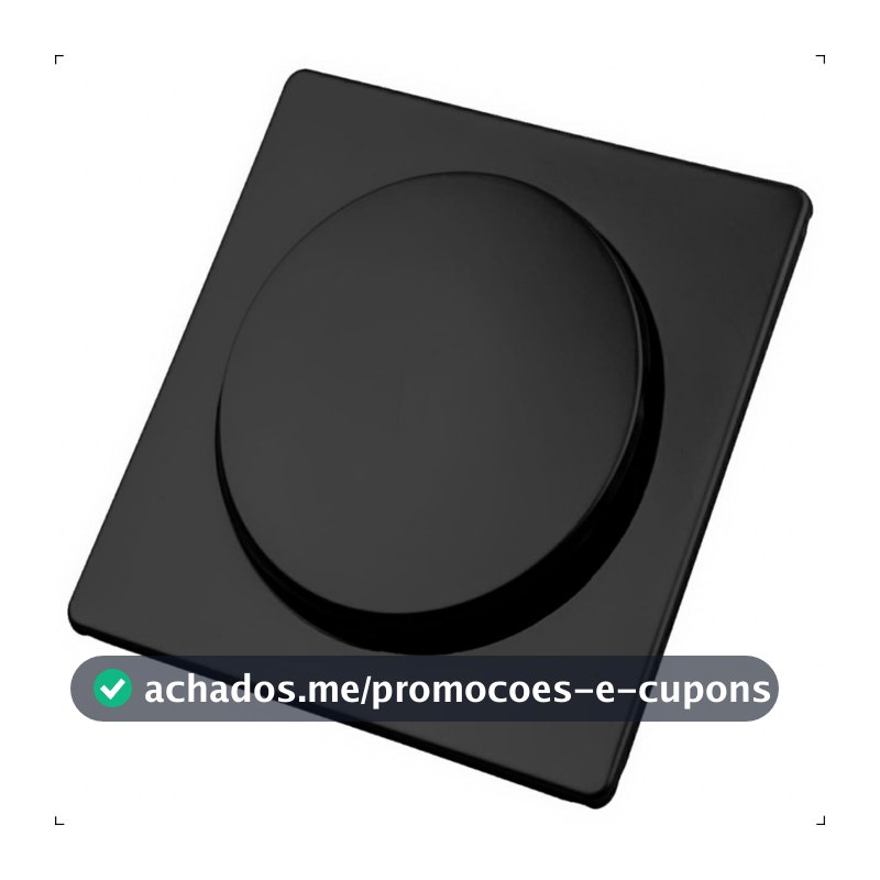 Ralo Click 15x15 Preto em Aço Inox Quadrado Inteligente Para Banheiro