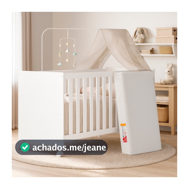 Berço Americano 3 Em 1 Multifuncional MDF Com Colchão Mini Cama Sofá Regulagem De Altura Rodízios