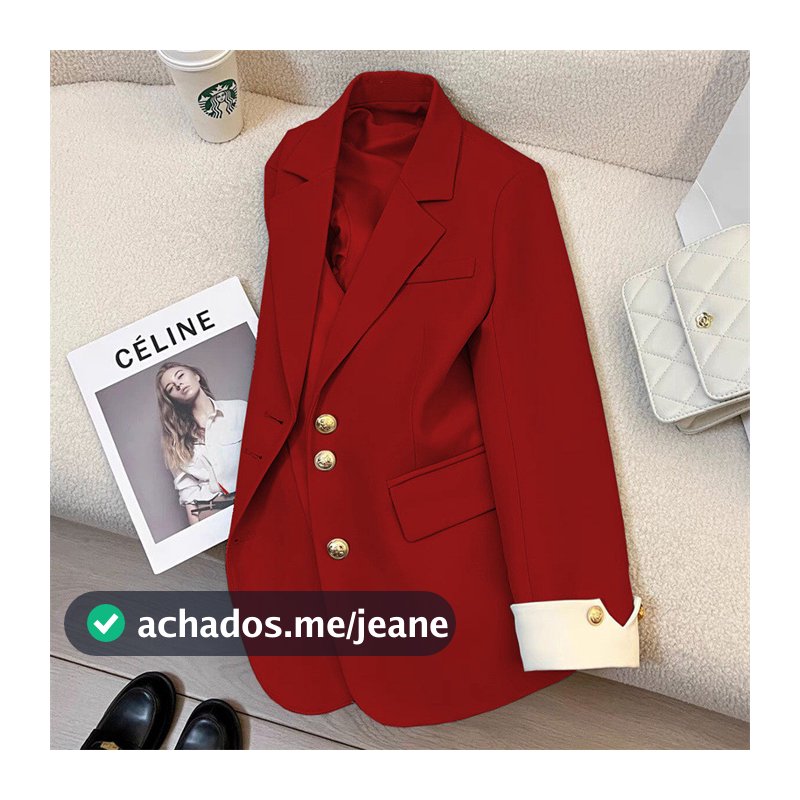 Blazer Suit Novo Estilo de Fato Blazer Temperamento Top Casual Branco