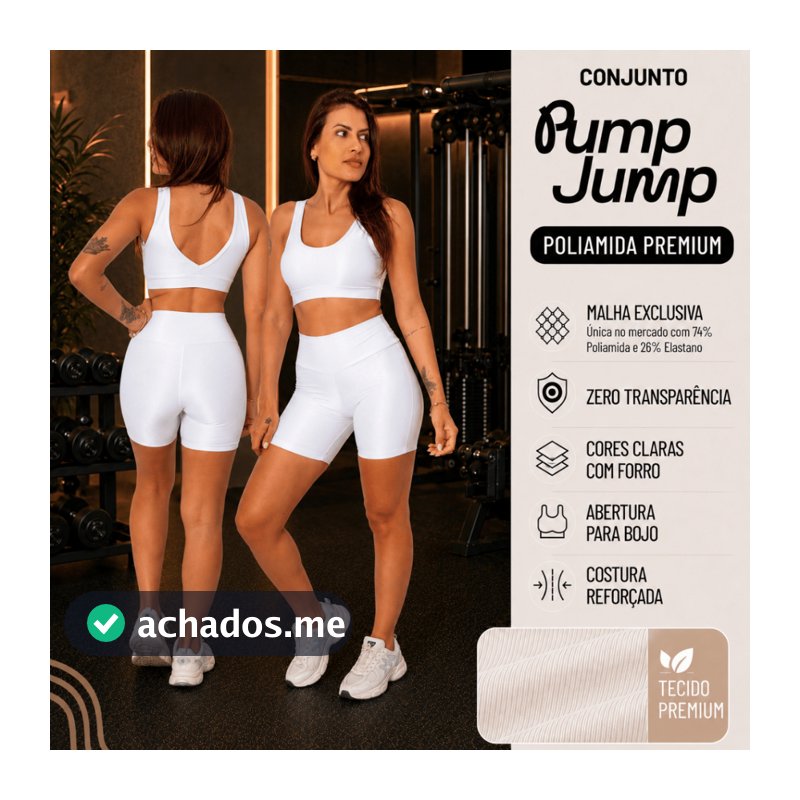 Conjunto Fitness Feminino Top Regata + Bermuda Meia Coxa Poliamida Premium Academia